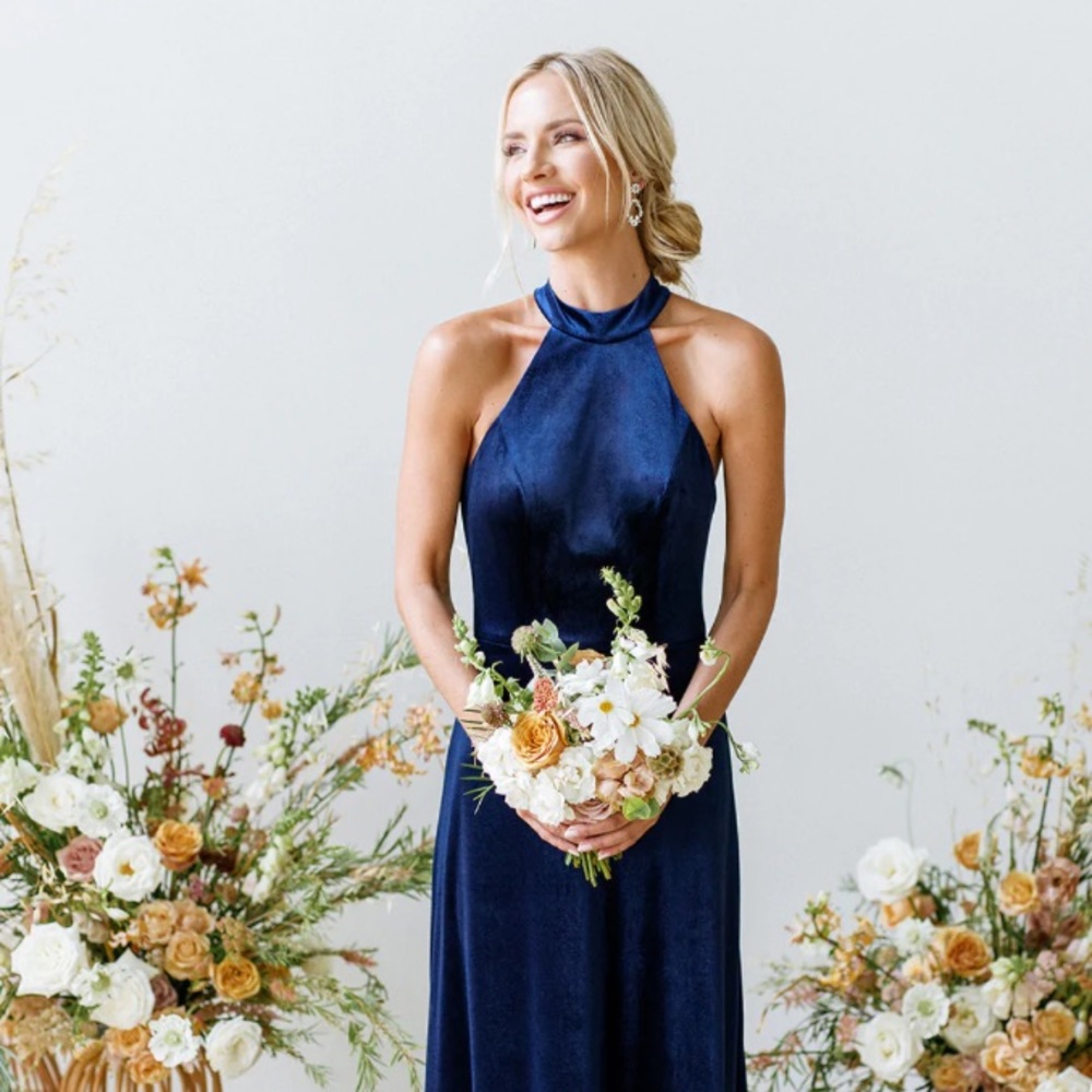 Revelry (sage) Velvet Bridesmaid Dress- Tori (size 8)
